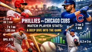 The Phillies vs Chicago Cubs Match Player Stats